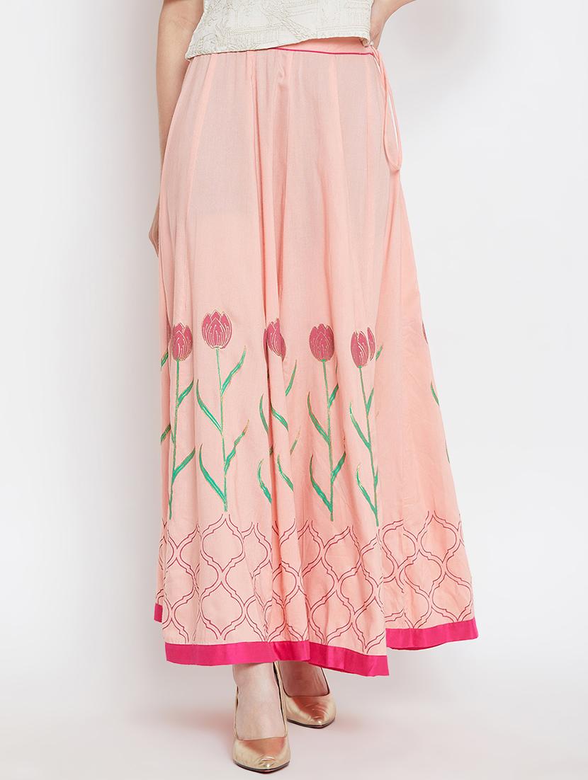 block printed flared skirt - 16331115 - Zoom Image - 1