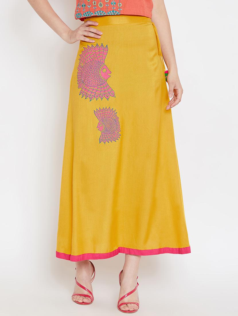 block printed flared skirt - 16331119 - Zoom Image - 1