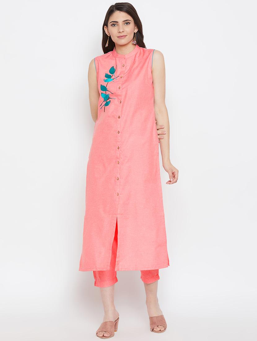 embroidered pastel kurta pant set - 16331196 - Zoom Image - 1