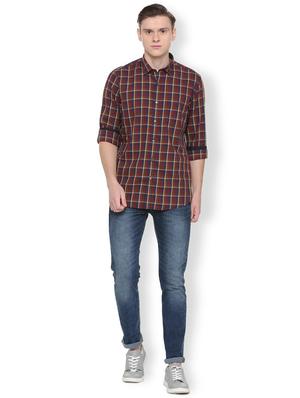 brown checkered casual shirt - 16331771 - Standard Image - 3