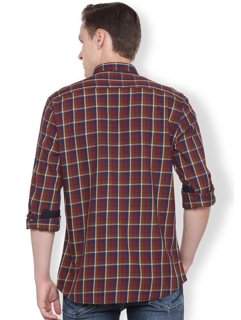 brown checkered casual shirt - 16331771 - Zoom Image - 2