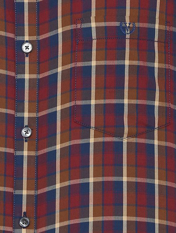 brown checkered casual shirt - 16331771 - Zoom Image - 4