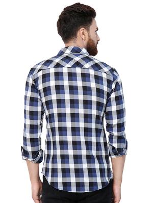 blue checkered casual shirt - 16332324 - Standard Image - 3