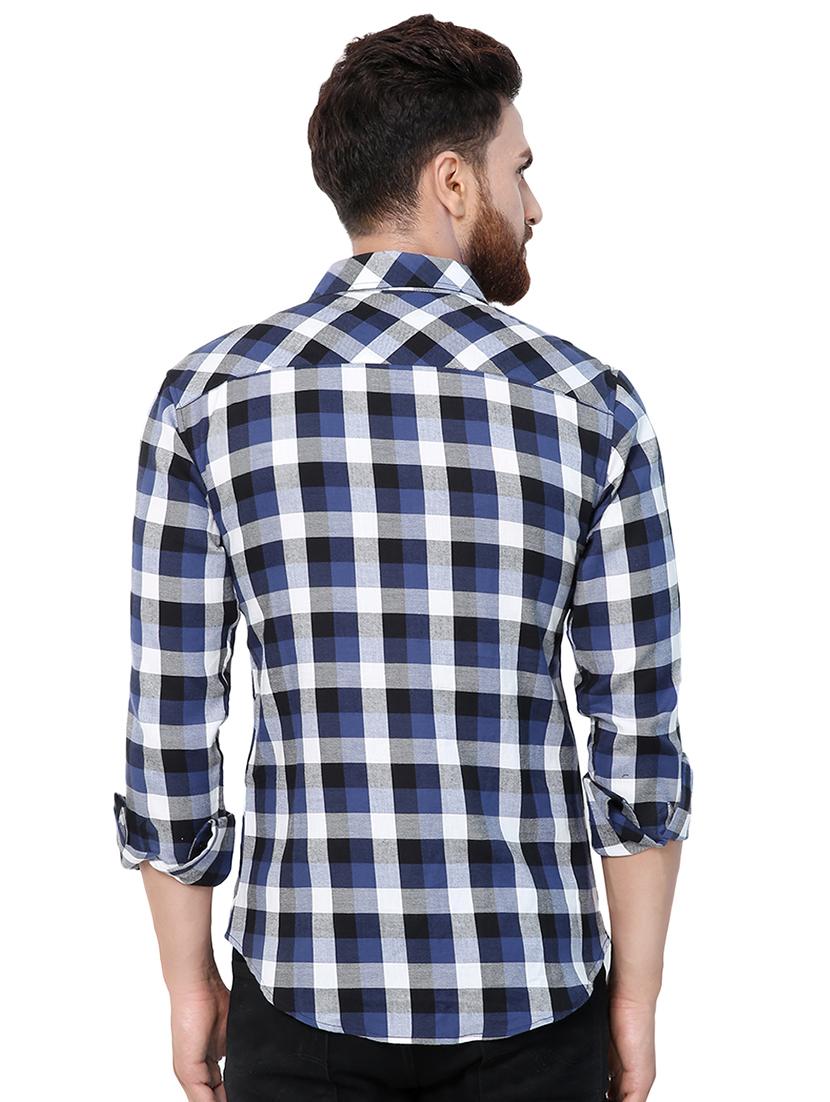 blue checkered casual shirt - 16332324 - Zoom Image - 3