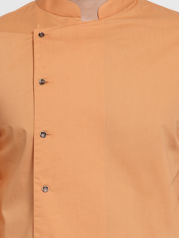 orange solid asymmetric kurta - 16332330 - Zoom Image - 4