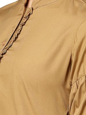 button detail frill trim solid top - 16332741 - Standard Image - 5