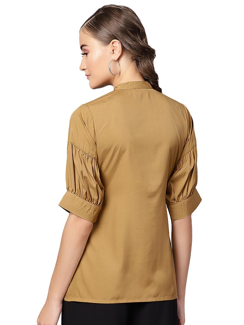 button detail frill trim solid top - 16332741 - Zoom Image - 3