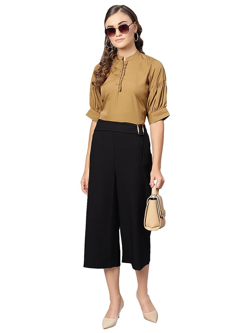 button detail frill trim solid top - 16332741 - Zoom Image - 4