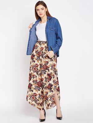 frill waist floral palazzo - 16332784 - Standard Image - 4