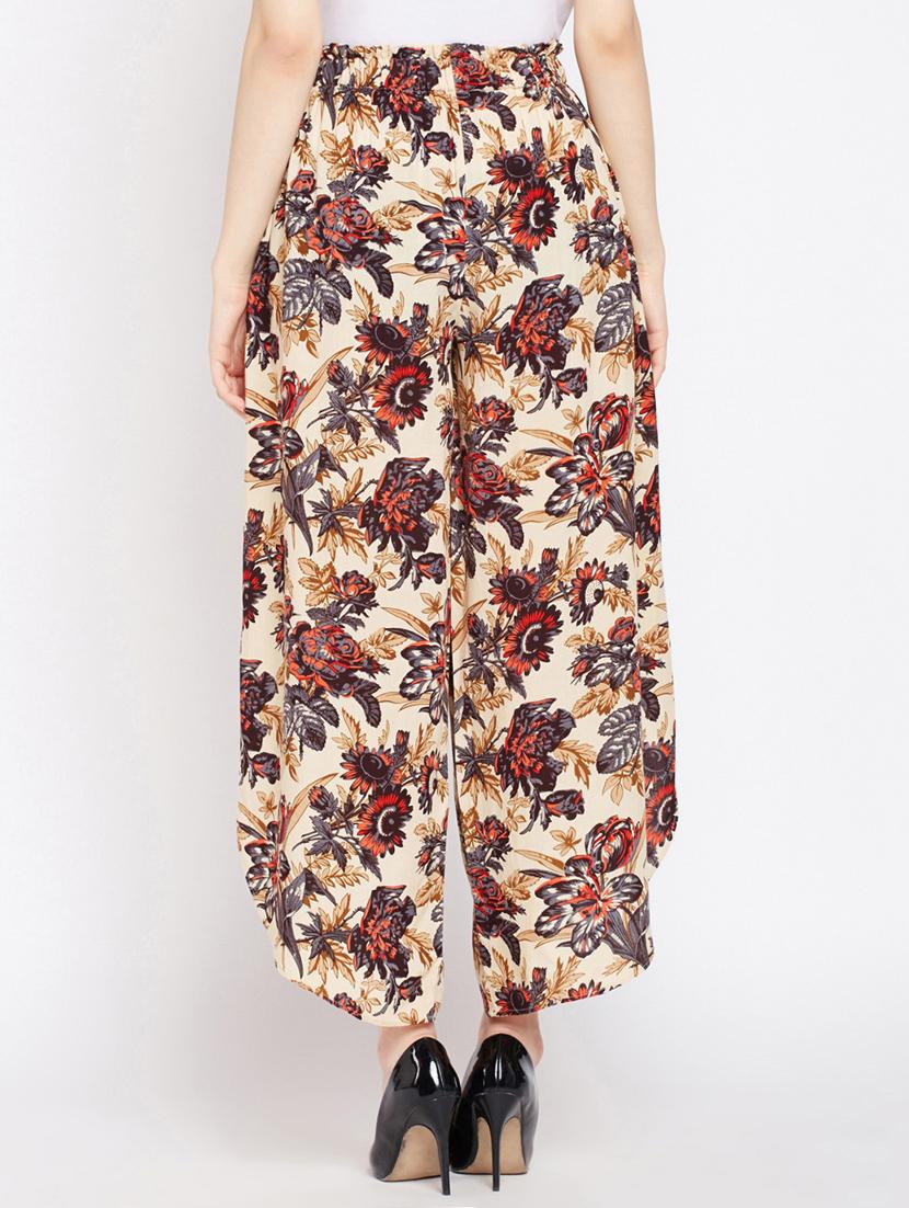 frill waist floral palazzo - 16332784 - Zoom Image - 3