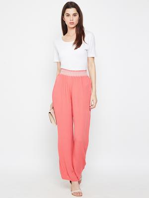 smocked waist high rise palazzo - 16332800 - Standard Image - 4