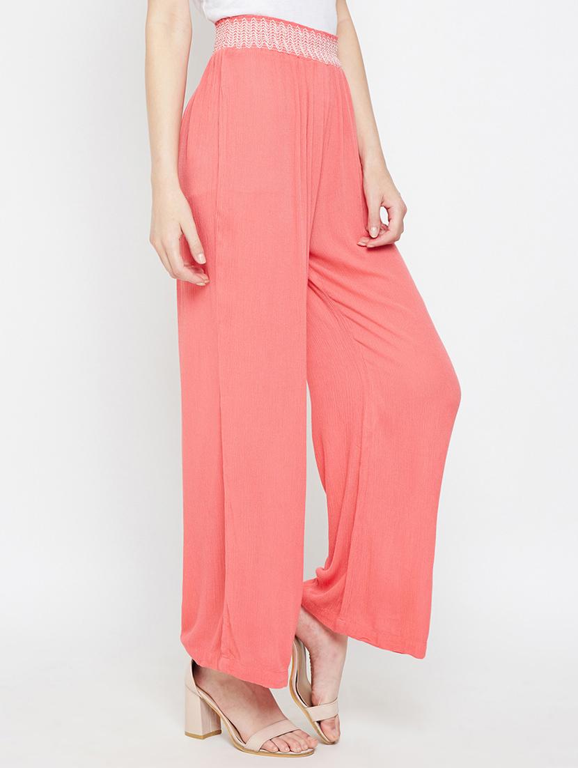 smocked waist high rise palazzo - 16332800 - Zoom Image - 2