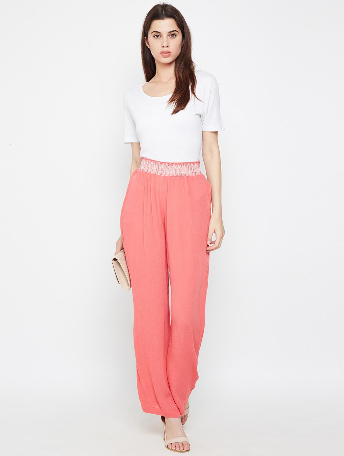 smocked waist high rise palazzo - 16332800 - Zoom Image - 4
