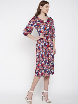 tie front button up aline dress - 16332847 - Standard Image - 2