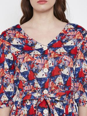 tie front button up aline dress - 16332847 - Standard Image - 5