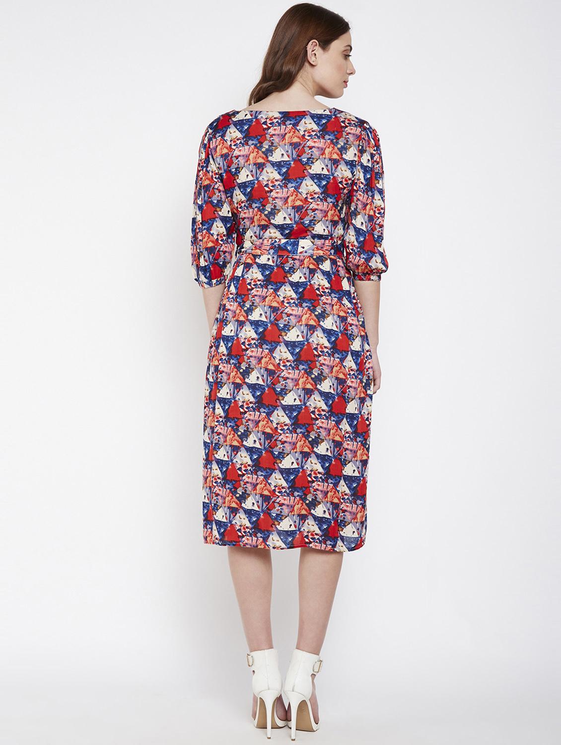 tie front button up aline dress - 16332847 - Zoom Image - 3