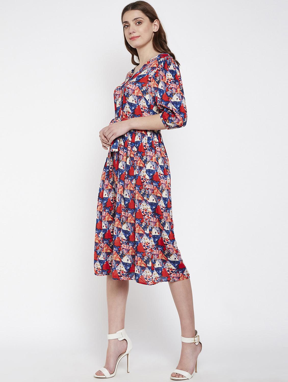 tie front button up aline dress - 16332847 - Zoom Image - 4