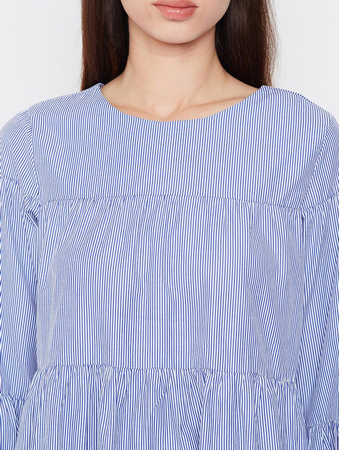 bell sleeved striped a-line dress - 16332855 - Zoom Image - 5