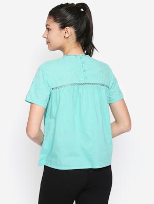 lace trim embroidered top - 16333031 - Standard Image - 3