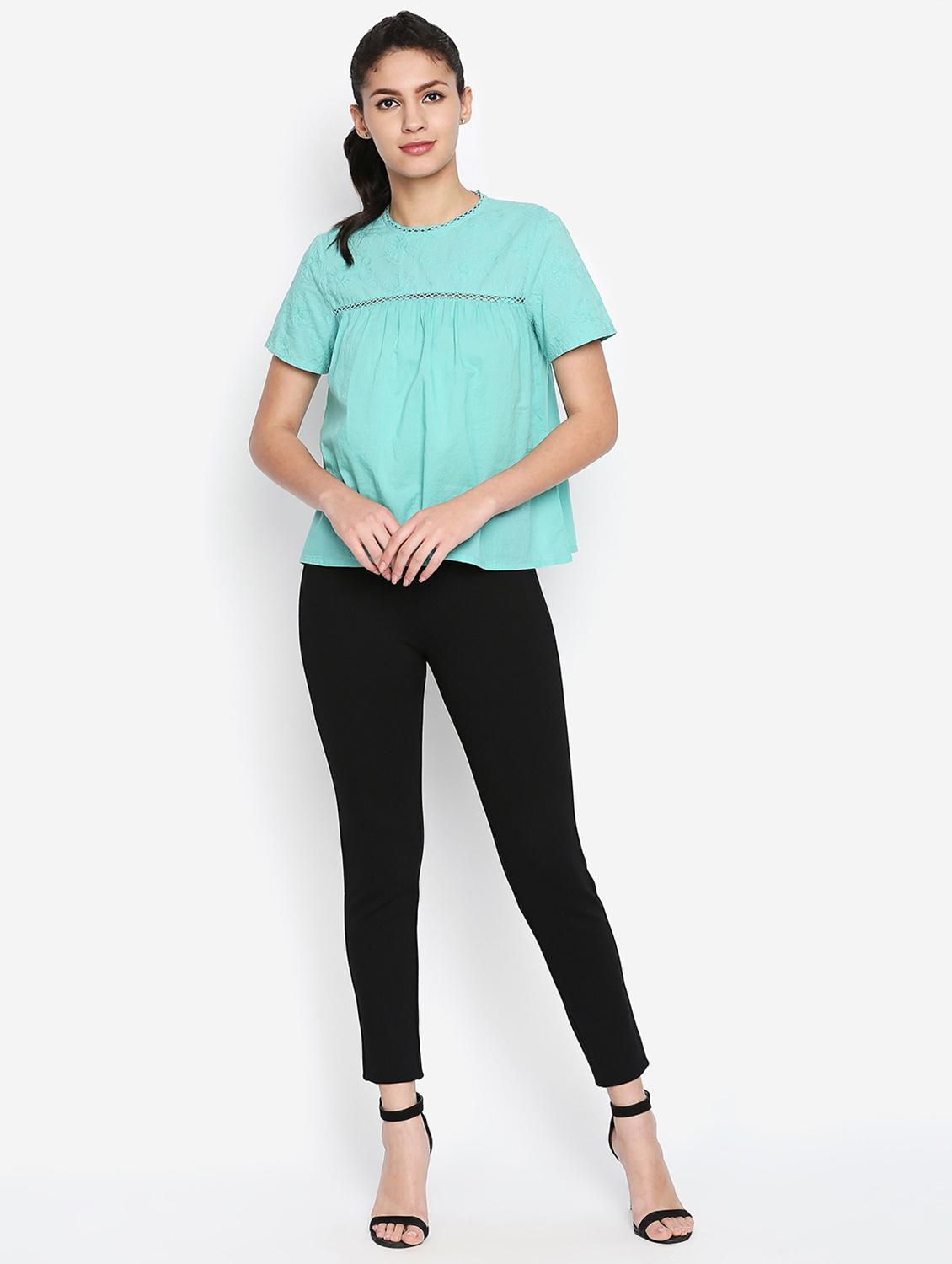 lace trim embroidered top - 16333031 - Zoom Image - 4