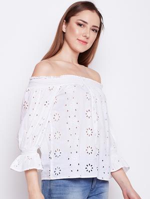 button up schiffli top - 16333048 - Standard Image - 2