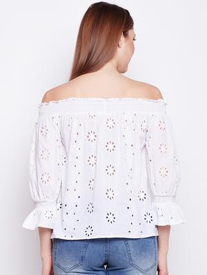 button up schiffli top - 16333048 - Standard Image - 3
