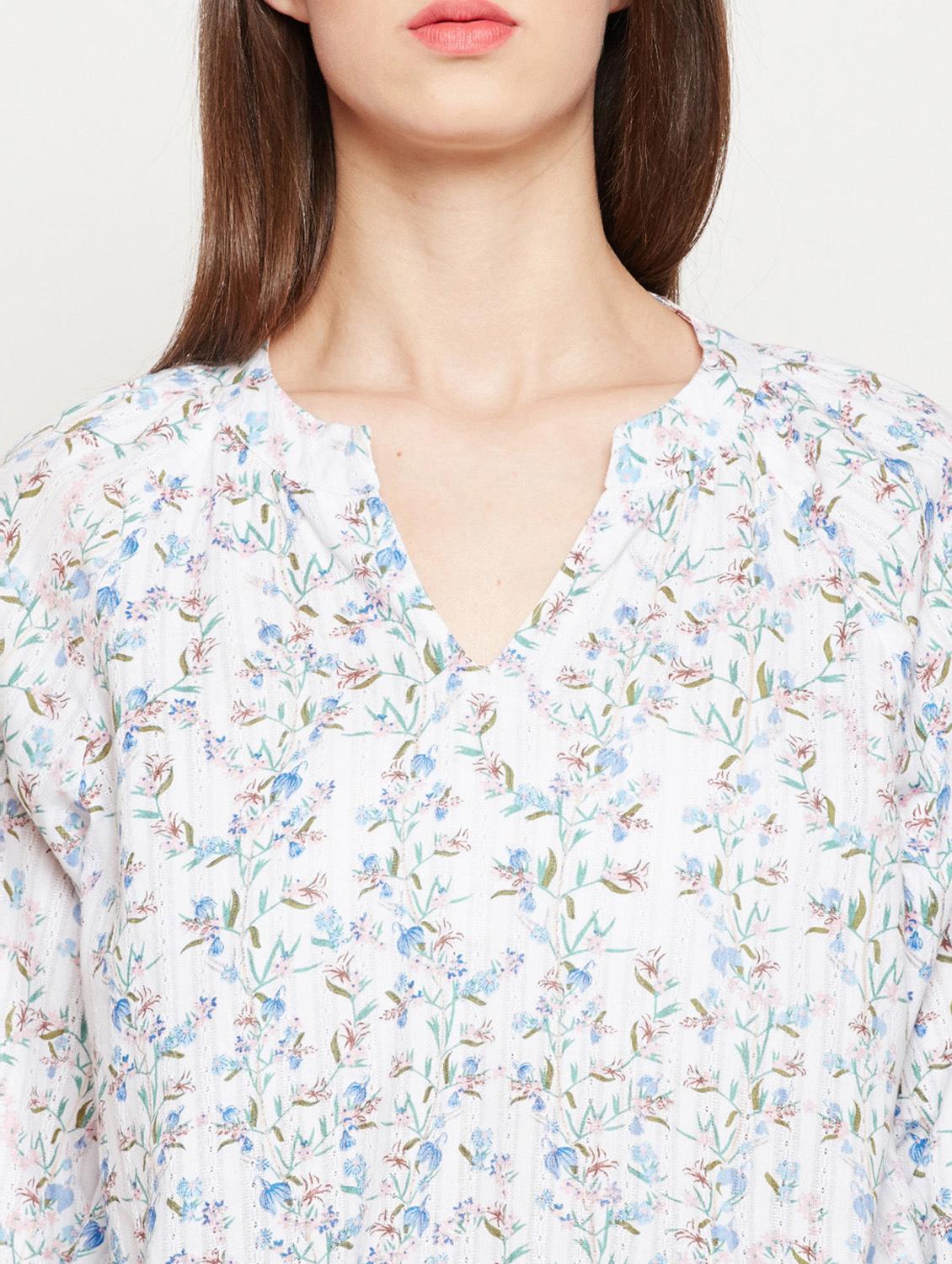 mandarin neck gathered top - 16333066 - Zoom Image - 5