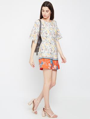 drop shoulder floral romper - 16333110 - Standard Image - 4