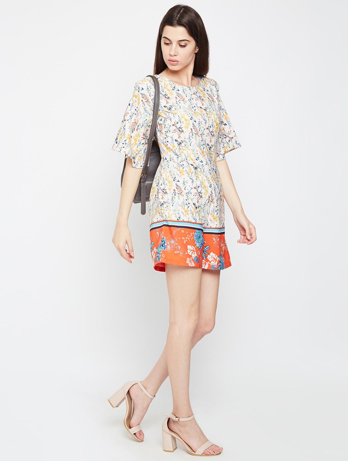 drop shoulder floral romper - 16333110 - Zoom Image - 4
