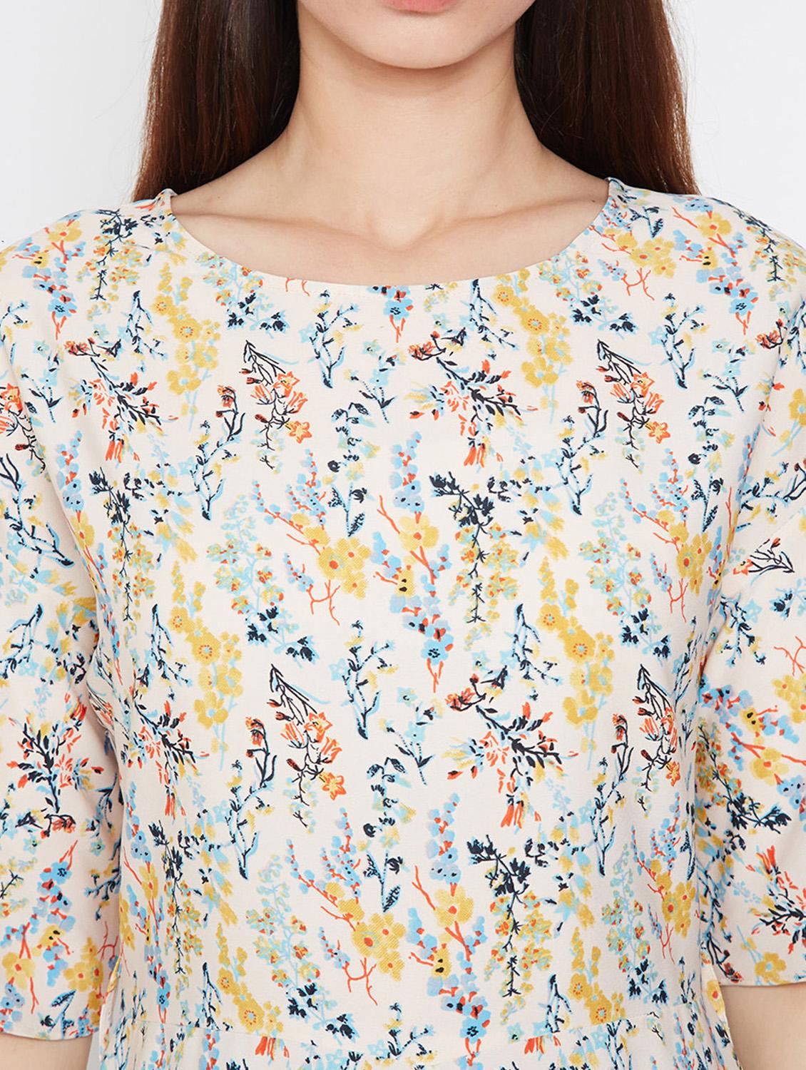 drop shoulder floral romper - 16333110 - Zoom Image - 5