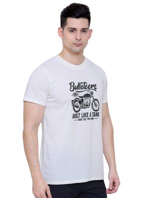 white chest print t-shirt - 16333228 - Standard Image - 2