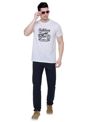 white chest print t-shirt - 16333228 - Standard Image - 4