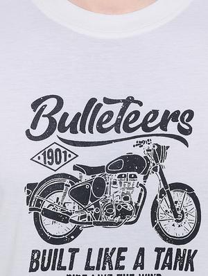 white chest print t-shirt - 16333228 - Standard Image - 5
