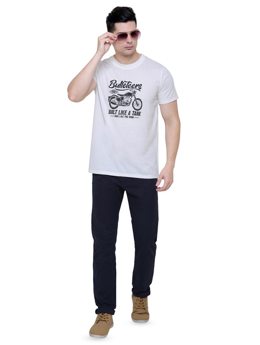 white chest print t-shirt - 16333228 - Zoom Image - 4