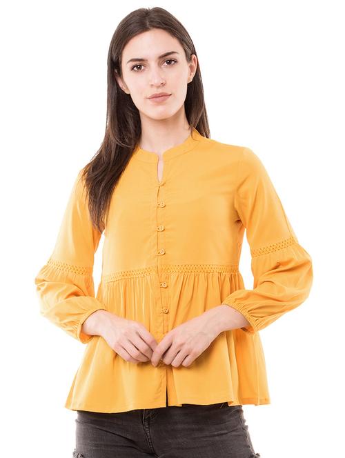 lace insert button-up top - 16333405 - Standard Image - 1