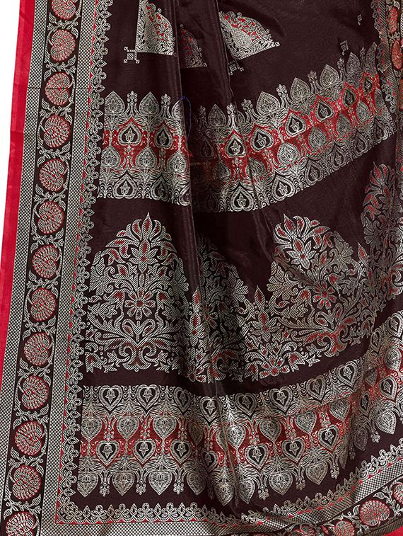 foil printed saree with blouse - 16333792 - Zoom Image - 3