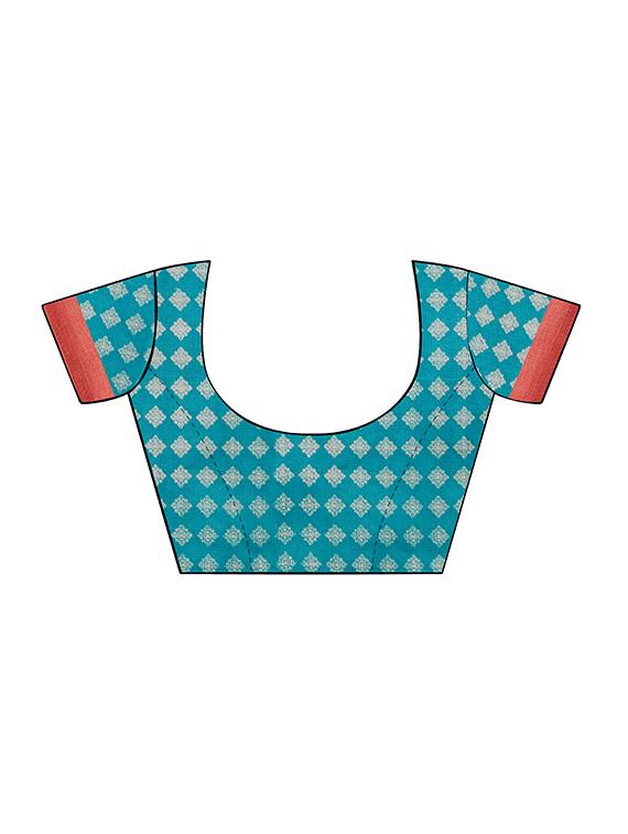 foil printed saree with blouse - 16333796 - Zoom Image - 2