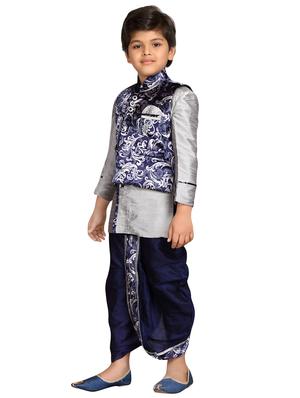 grey velvet dhoti kurta sets - 16333856 - Standard Image - 2