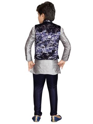 grey velvet dhoti kurta sets - 16333856 - Standard Image - 6