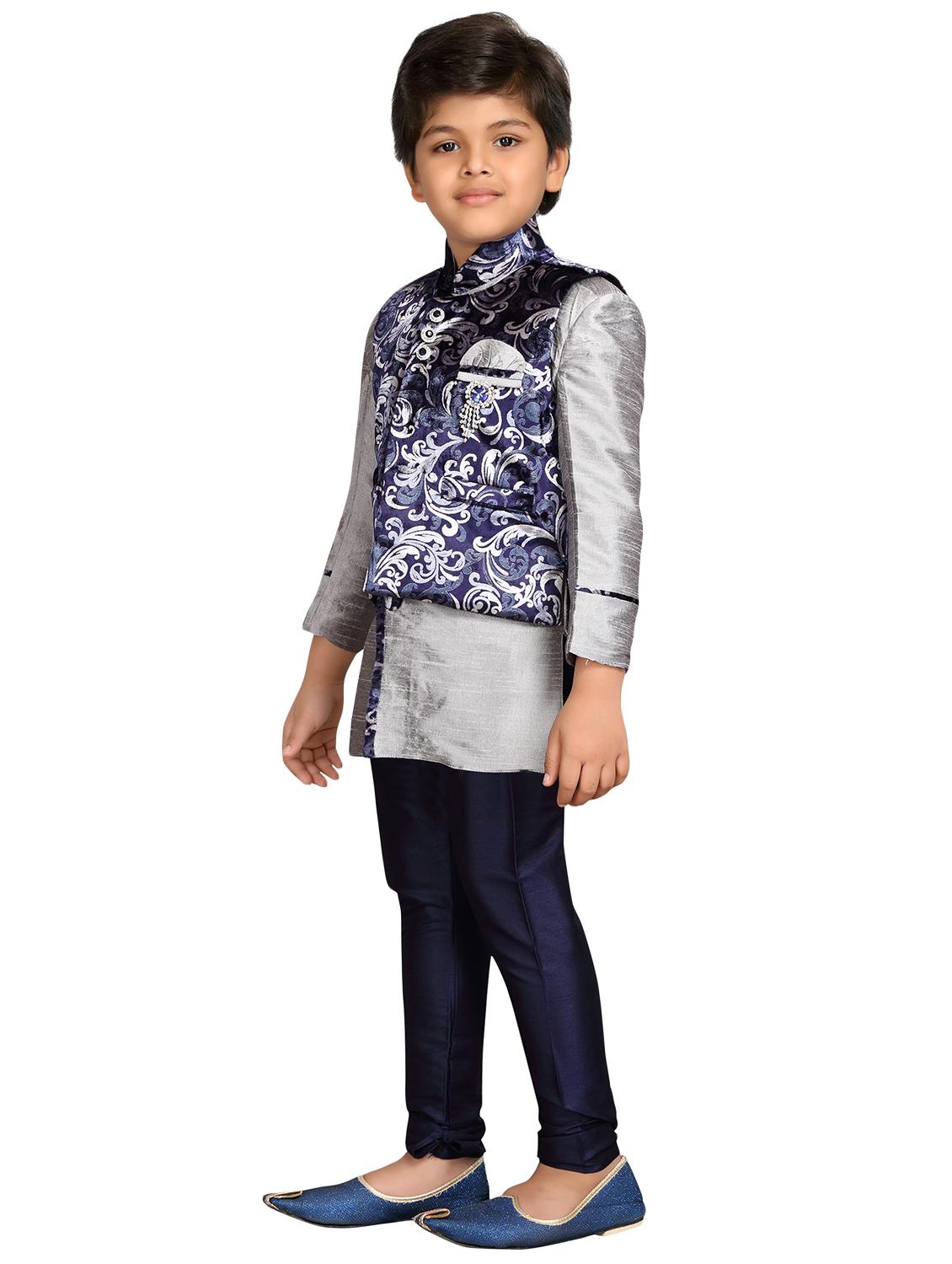 grey velvet dhoti kurta sets - 16333856 - Zoom Image - 5