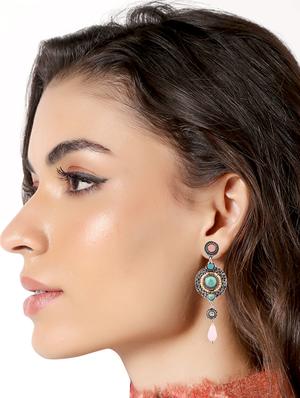 blue zinc drop earring - 16333982 - Standard Image - 2