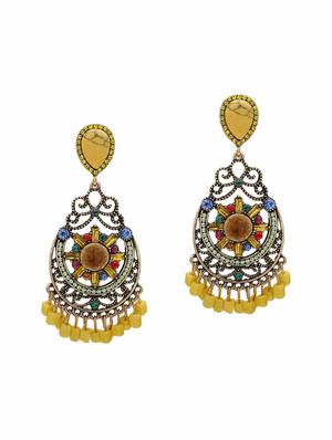 yellow zinc drop earring - 16333986 - Standard Image - 2
