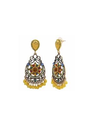 yellow zinc drop earring - 16333986 - Standard Image - 3