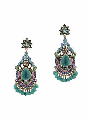 blue zinc drop earring - 16333987 - Standard Image - 2