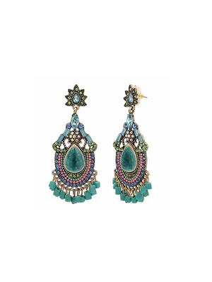 blue zinc drop earring - 16333987 - Standard Image - 3