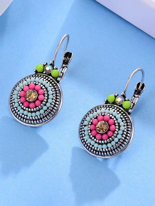 multi colored zinc drop earring - 16333991 - Standard Image - 1
