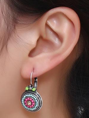 multi colored zinc drop earring - 16333991 - Standard Image - 3