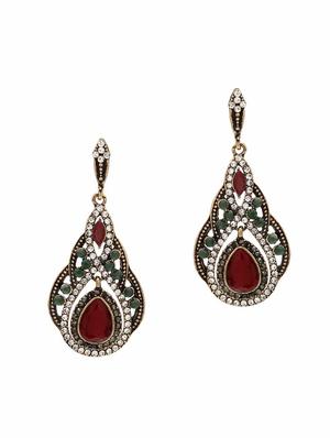 maroon drop earring - 16333994 - Standard Image - 2