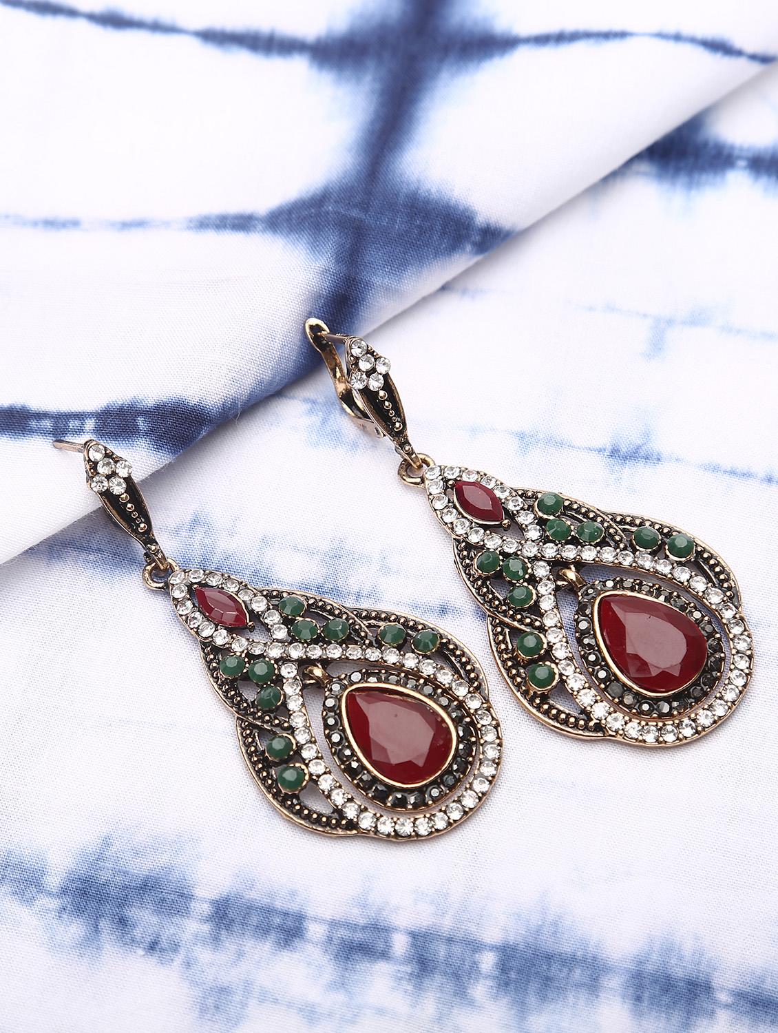 maroon drop earring - 16333994 - Zoom Image - 1
