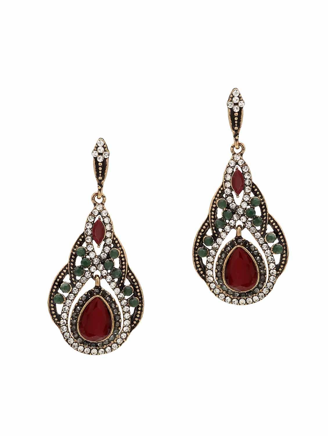 maroon drop earring - 16333994 - Zoom Image - 2